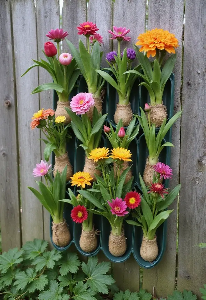 25+ Bulb Planter Ideas for Gorgeous Seasonal Blooms - 19. Hanging Shoe Organizers