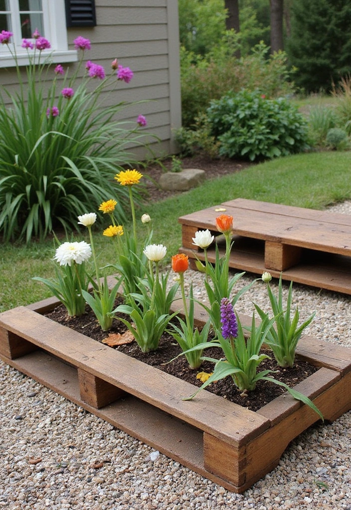 25+ Bulb Planter Ideas for Gorgeous Seasonal Blooms - 21. Pallet Planters