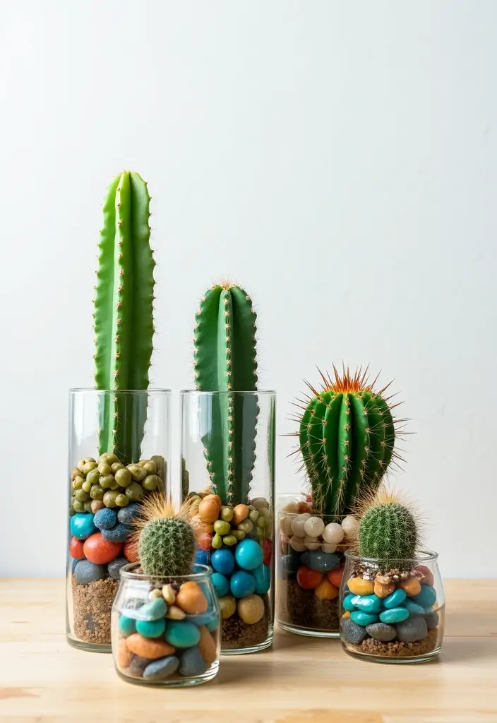 25+ Cactus Planter Ideas That Feel Modern and Minimal - 13. Unique Glass Containers