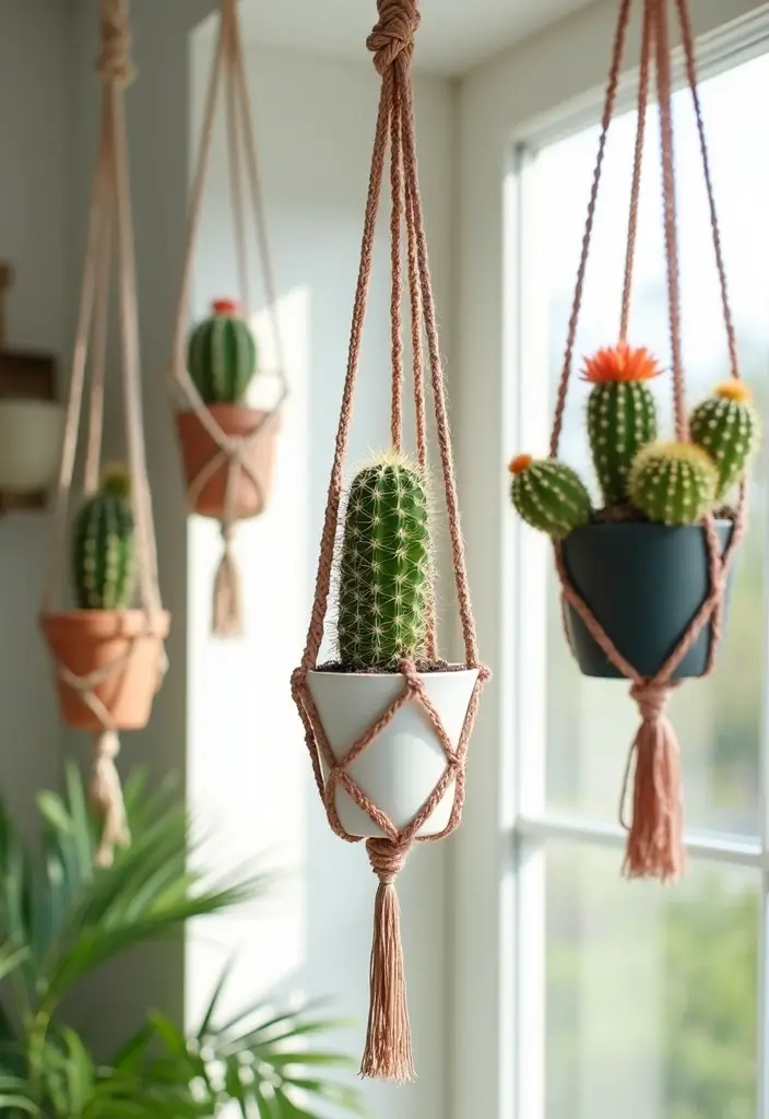 25+ Cactus Planter Ideas That Feel Modern and Minimal - 2. Hanging Cactus Planters