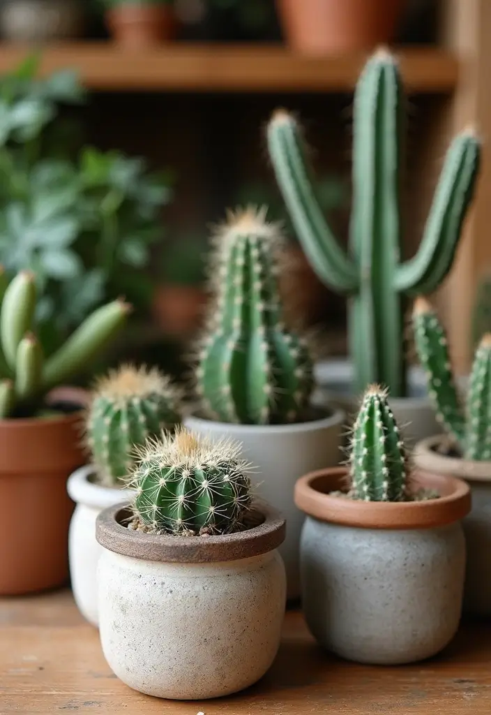 25+ Cactus Planter Ideas That Feel Modern and Minimal - 23. Rustic Farmhouse Planters