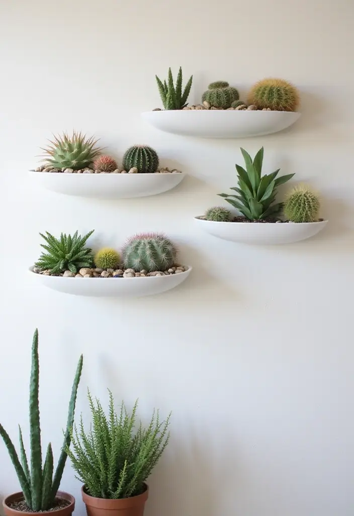 25+ Cactus Planter Ideas That Feel Modern and Minimal - 24. Sleek Wall-Mounted Planters
