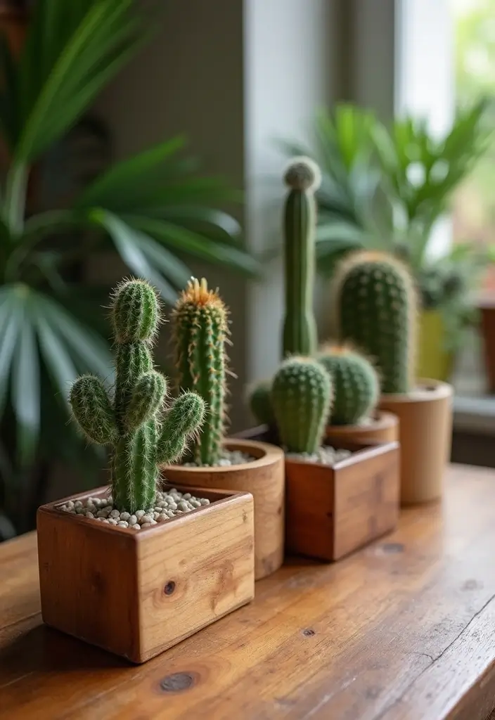 25+ Cactus Planter Ideas That Feel Modern and Minimal - 4. Stylish Wooden Planters