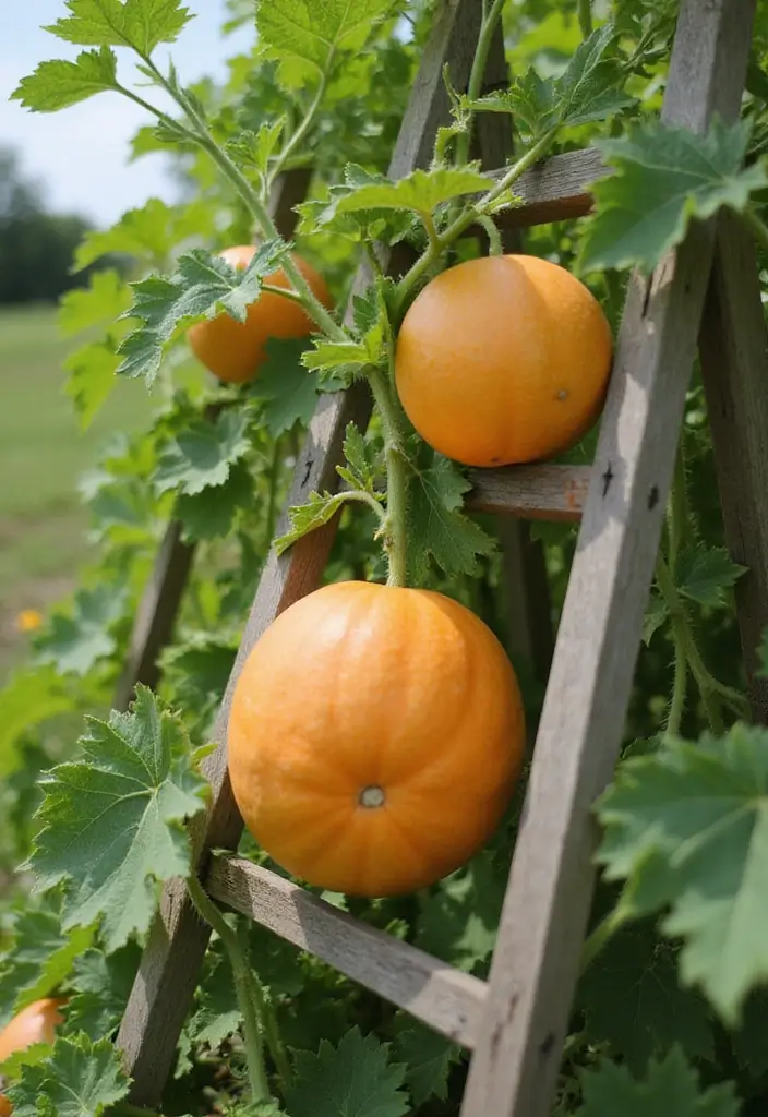 25+ Cantaloupe Trellis Ideas That Keep Fruits Off the Ground 1 25+ Cantaloupe Trellis Ideas That Keep Fruits Off the Ground - 1. A-Frame Trellis for Stability