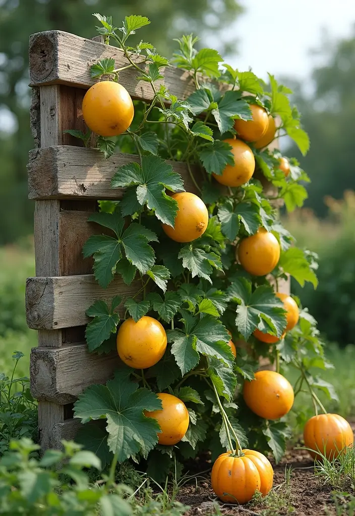25+ Cantaloupe Trellis Ideas That Keep Fruits Off the Ground 97 25+ Cantaloupe Trellis Ideas That Keep Fruits Off the Ground - 15. Recycled Materials for Eco-Friendly Trellises