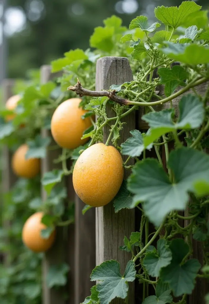 25+ Cantaloupe Trellis Ideas That Keep Fruits Off the Ground 50 25+ Cantaloupe Trellis Ideas That Keep Fruits Off the Ground - 8. Garden Fence Trellis for Dual Purpose