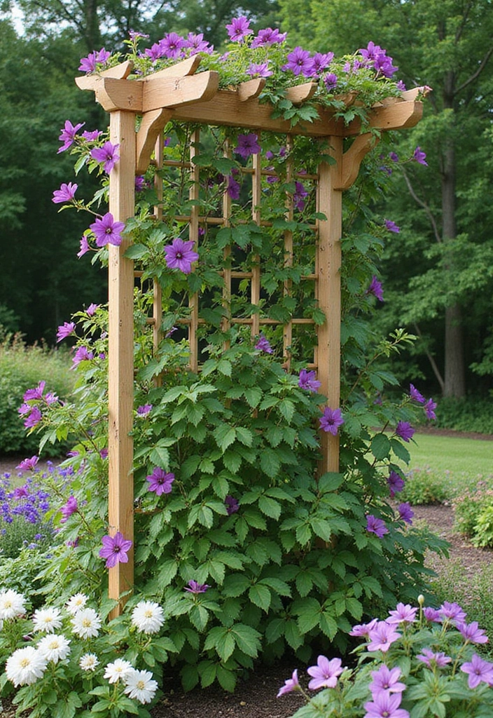 25+ Clematis Trellis Ideas to Show Off Your Blooms - 10. Freestanding Trellis Structures