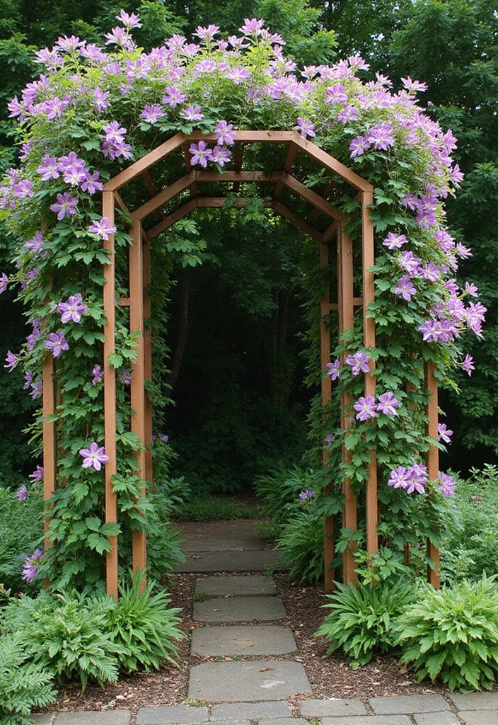 25+ Clematis Trellis Ideas to Show Off Your Blooms - 22. Geometric Trellis Designs