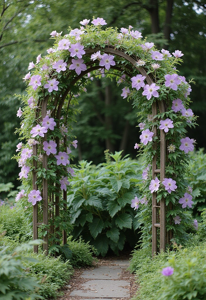 25+ Clematis Trellis Ideas to Show Off Your Blooms - 8. Circular Trellis Designs