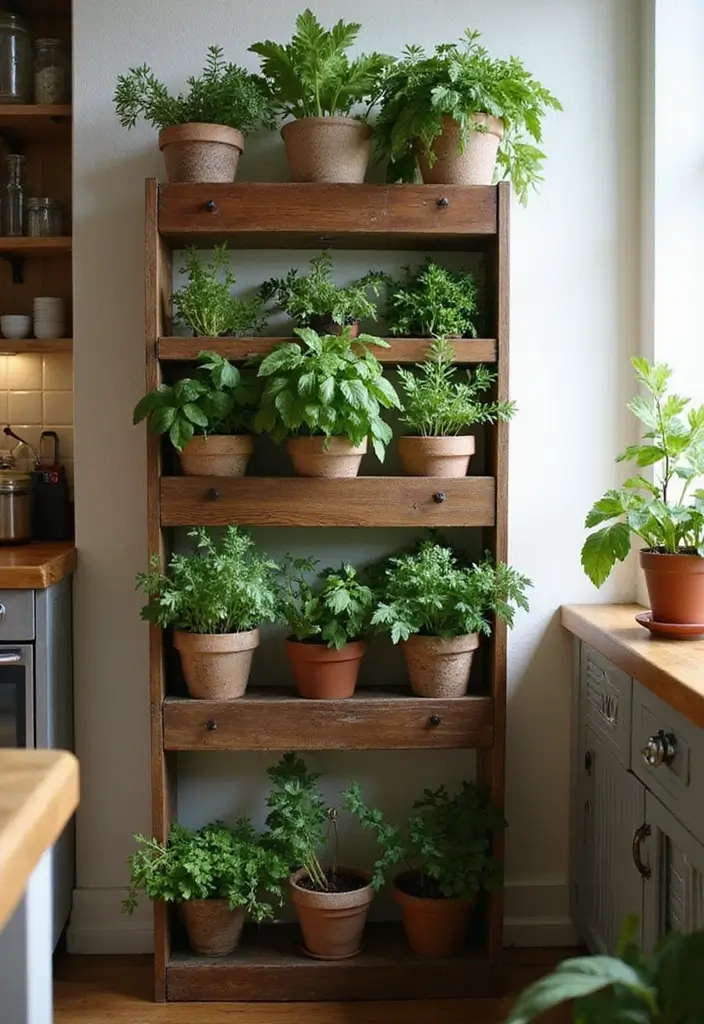 25+ Corner Planter Ideas That Maximize Small Spaces - 16. Garden Spice Rack