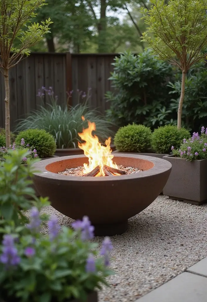 25+ Corner Planter Ideas That Maximize Small Spaces - 23. Corner Fire Pit Planters