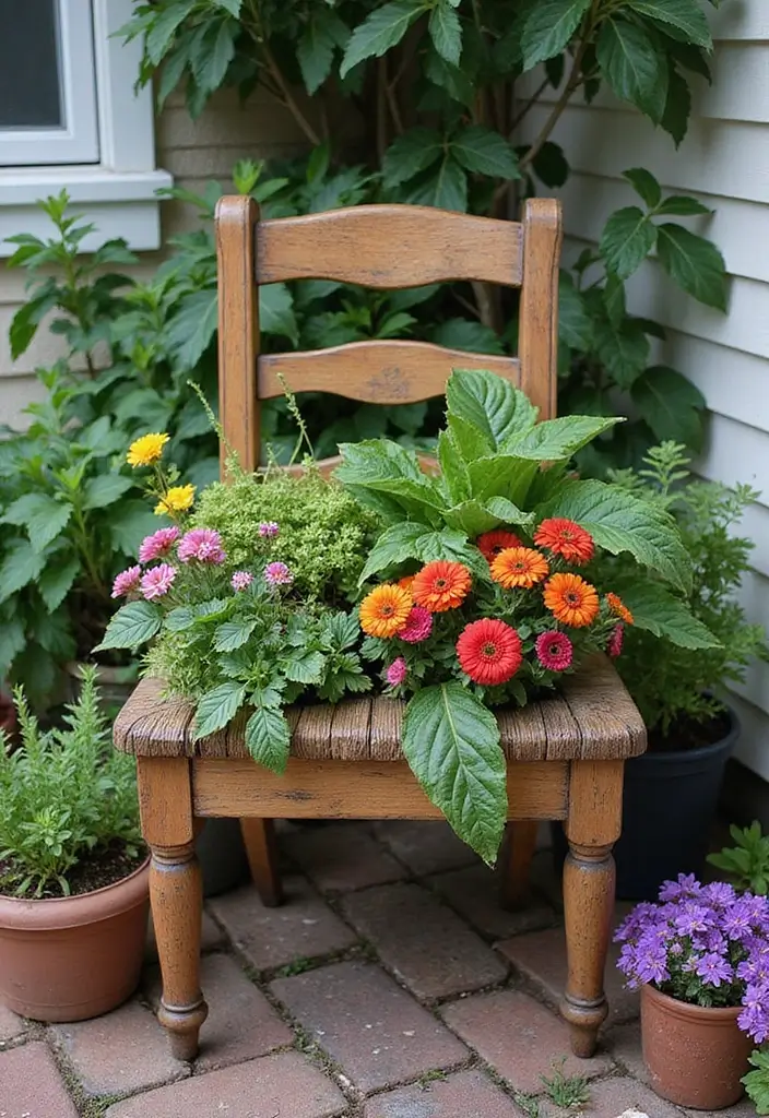 25+ Corner Planter Ideas That Maximize Small Spaces - 8. Repurposed Furniture Planters