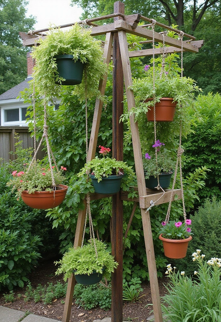 25+ Corner Trellis Ideas to Fill Empty Garden Spaces 62 25+ Corner Trellis Ideas to Fill Empty Garden Spaces - 10. Hanging Trellis Ideas