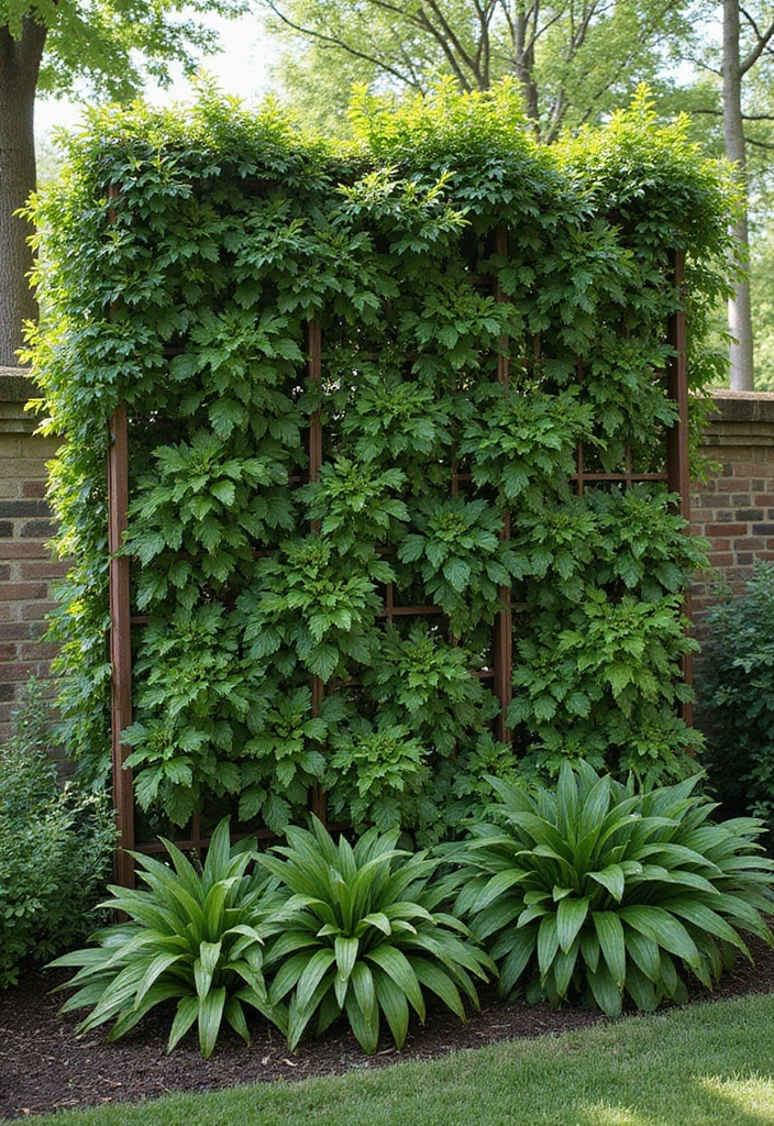25+ Corner Trellis Ideas to Fill Empty Garden Spaces 76 25+ Corner Trellis Ideas to Fill Empty Garden Spaces - 12. Green Wall Trellises