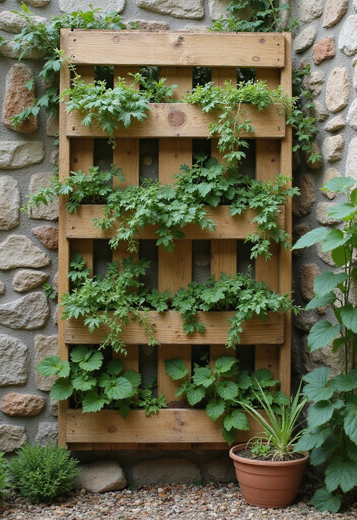 25+ Corner Trellis Ideas to Fill Empty Garden Spaces 90 25+ Corner Trellis Ideas to Fill Empty Garden Spaces - 14. Vertical Wood Pallets