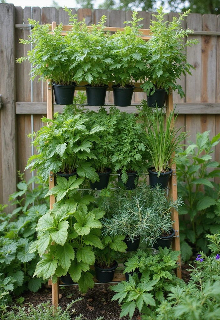 25+ Corner Trellis Ideas to Fill Empty Garden Spaces 123 25+ Corner Trellis Ideas to Fill Empty Garden Spaces - 19. Vertical Herb Garden Trellis