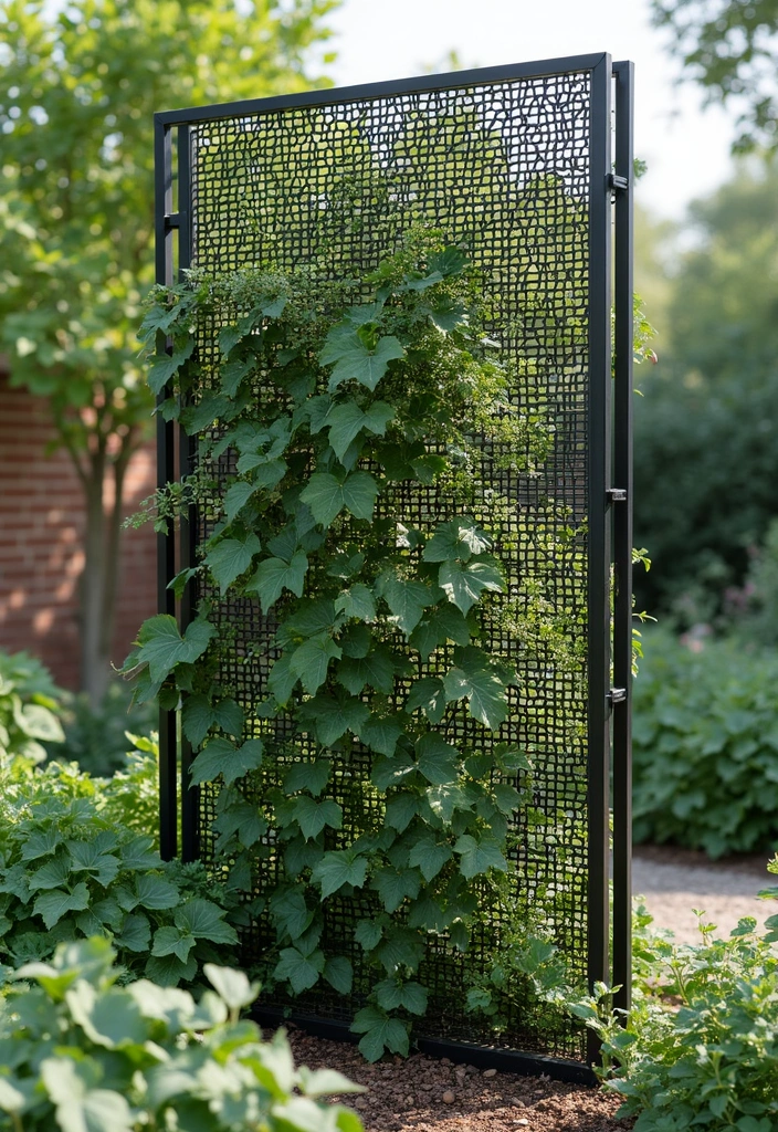 25+ Corner Trellis Ideas to Fill Empty Garden Spaces 8 25+ Corner Trellis Ideas to Fill Empty Garden Spaces - 2. Metal Mesh Trellis Designs