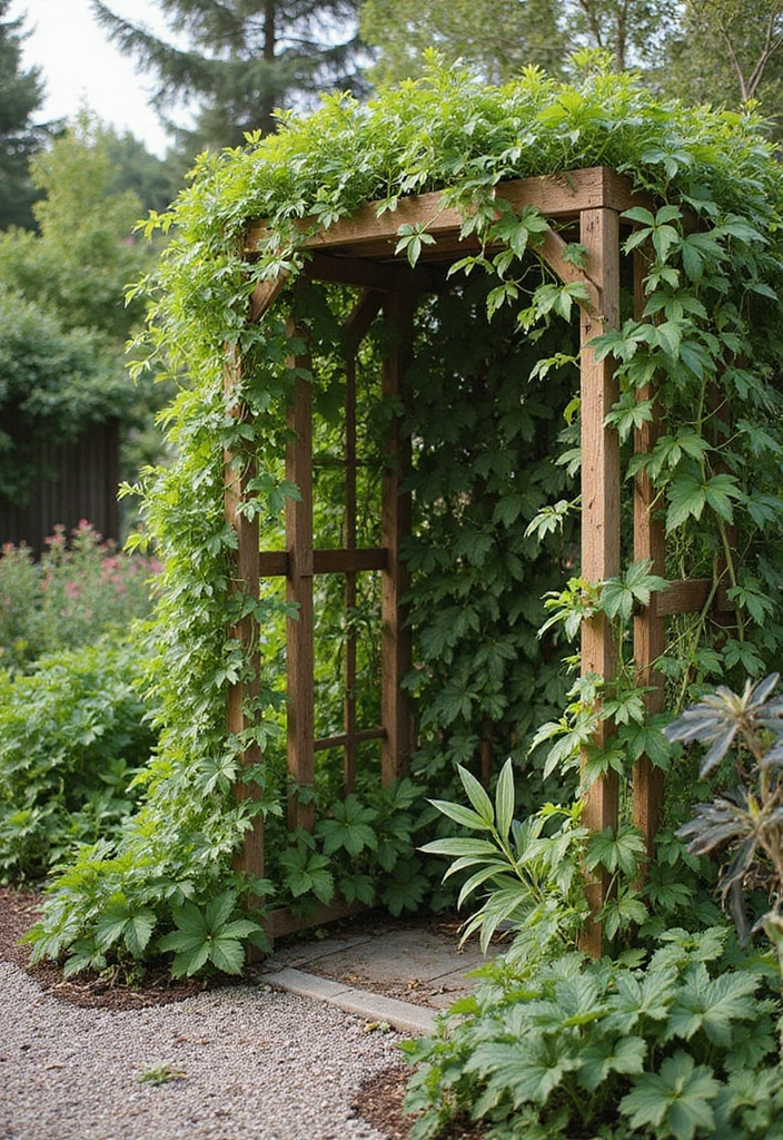 25+ Corner Trellis Ideas to Fill Empty Garden Spaces 149 25+ Corner Trellis Ideas to Fill Empty Garden Spaces - 23. Eco-Friendly Trellis Options