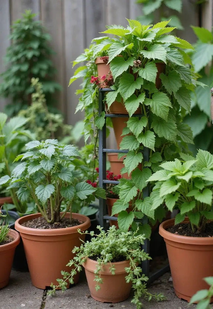 25+ Corner Trellis Ideas to Fill Empty Garden Spaces 20 25+ Corner Trellis Ideas to Fill Empty Garden Spaces - 4. Potted Vine Support