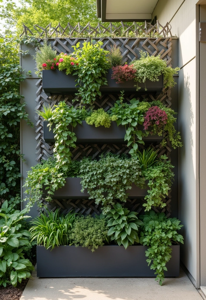 25+ Corner Trellis Ideas to Fill Empty Garden Spaces 48 25+ Corner Trellis Ideas to Fill Empty Garden Spaces - 8. Vertical Planters with Trellis