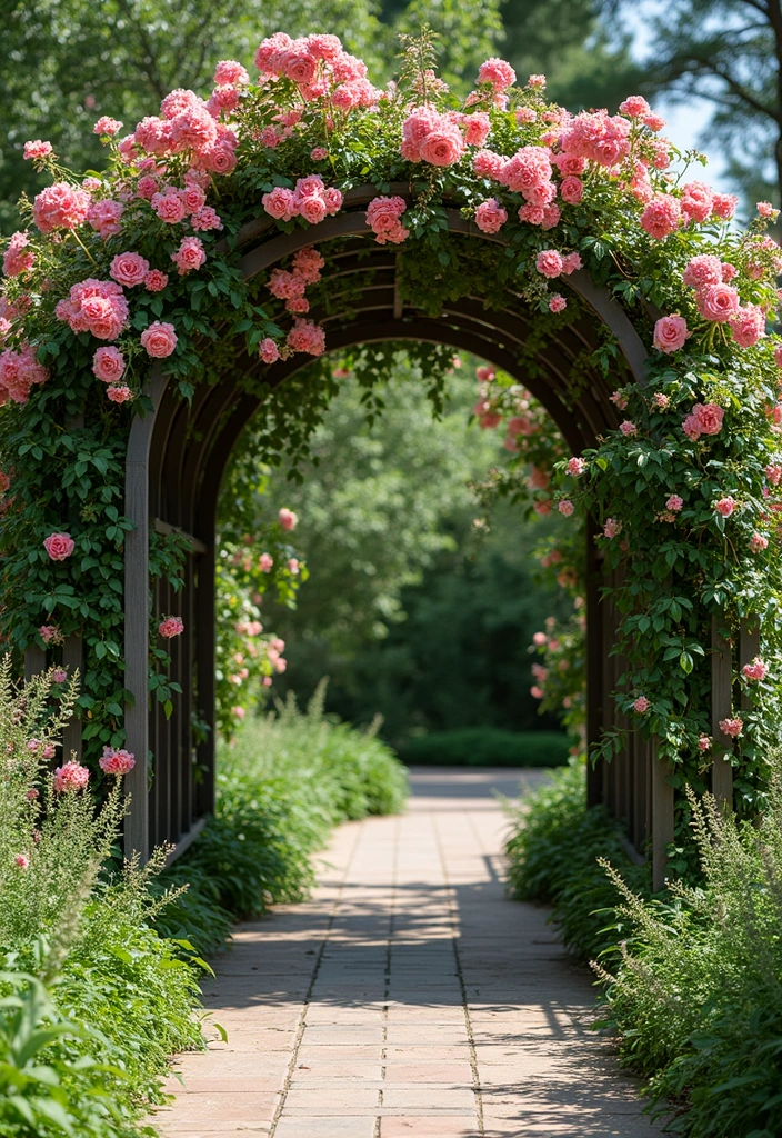 25+ Corner Trellis Ideas to Fill Empty Garden Spaces 55 25+ Corner Trellis Ideas to Fill Empty Garden Spaces - 9. Arched Trellises for Elegance