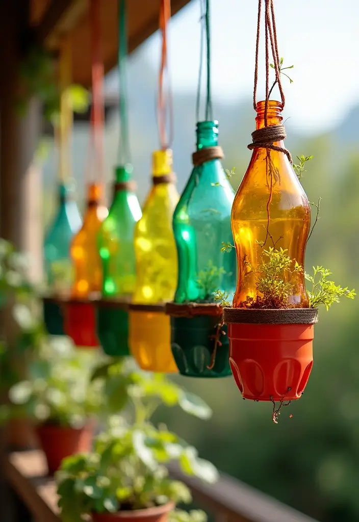 25+ DIY Garden Planter Ideas Anyone Can Create 65 25+ DIY Garden Planter Ideas Anyone Can Create - 11. Hanging Bottle Planters