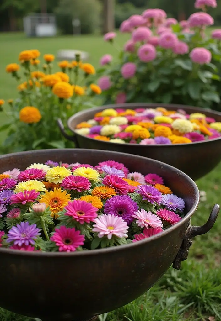 25+ DIY Garden Planter Ideas Anyone Can Create 119 25+ DIY Garden Planter Ideas Anyone Can Create - 19. Steel Drum Planters