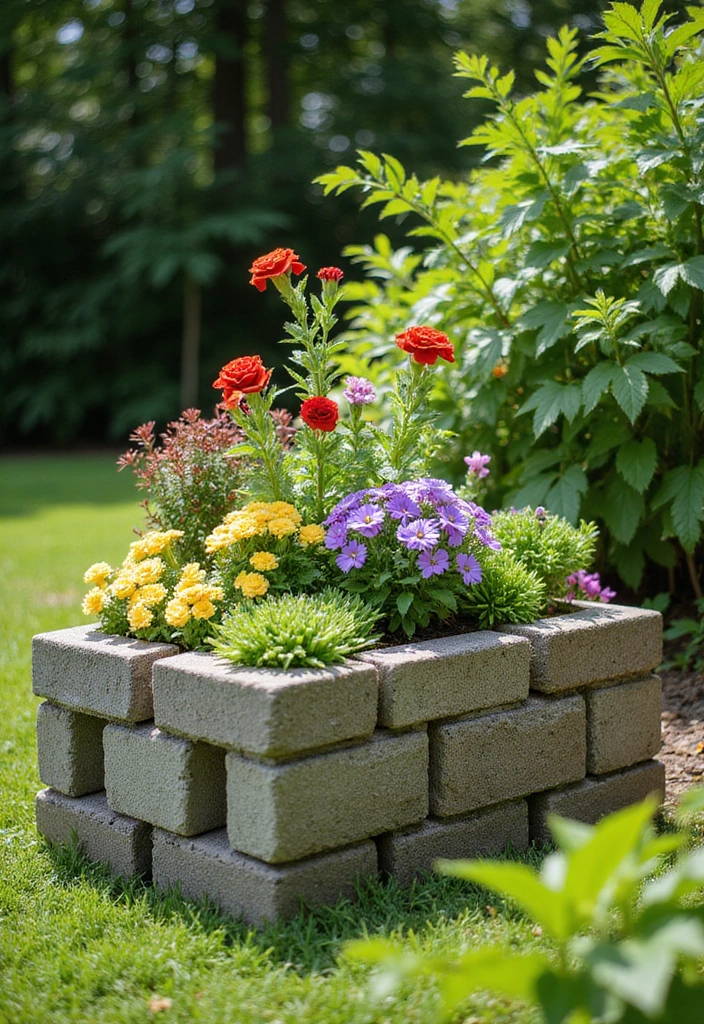 25+ DIY Garden Planter Ideas Anyone Can Create 29 25+ DIY Garden Planter Ideas Anyone Can Create - 5. Cinder Block Planter