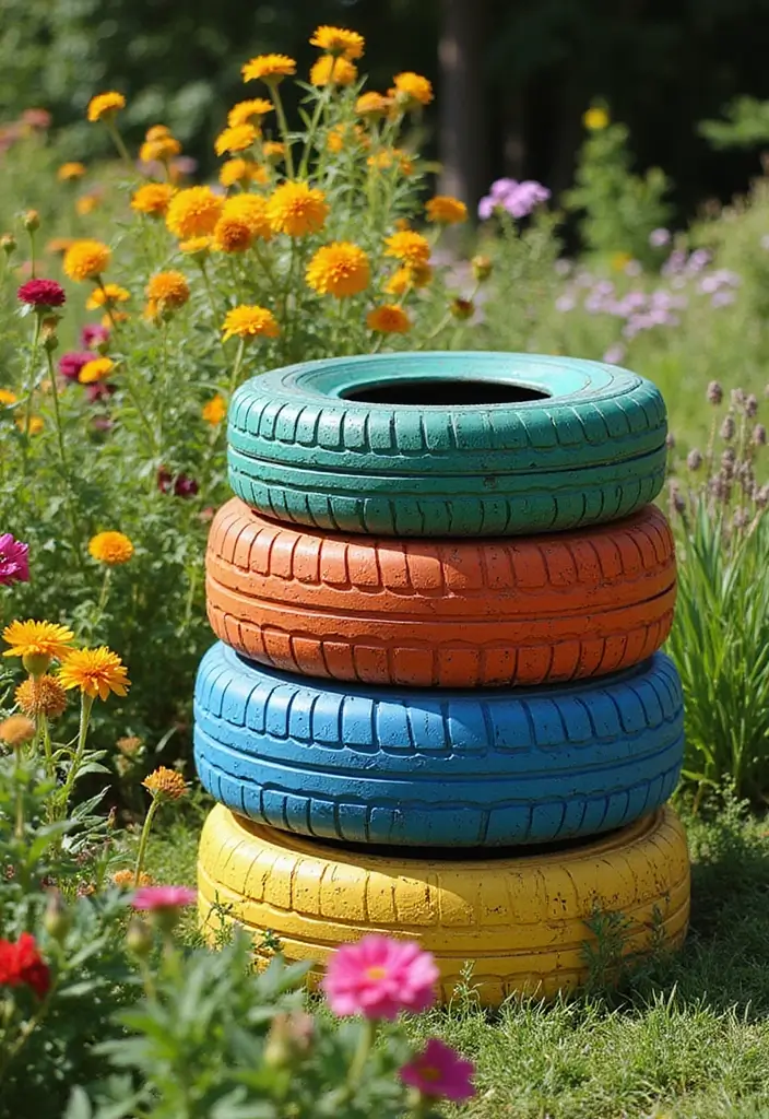 25+ DIY Garden Planter Ideas Anyone Can Create 36 25+ DIY Garden Planter Ideas Anyone Can Create - 6. Old Tire Planters