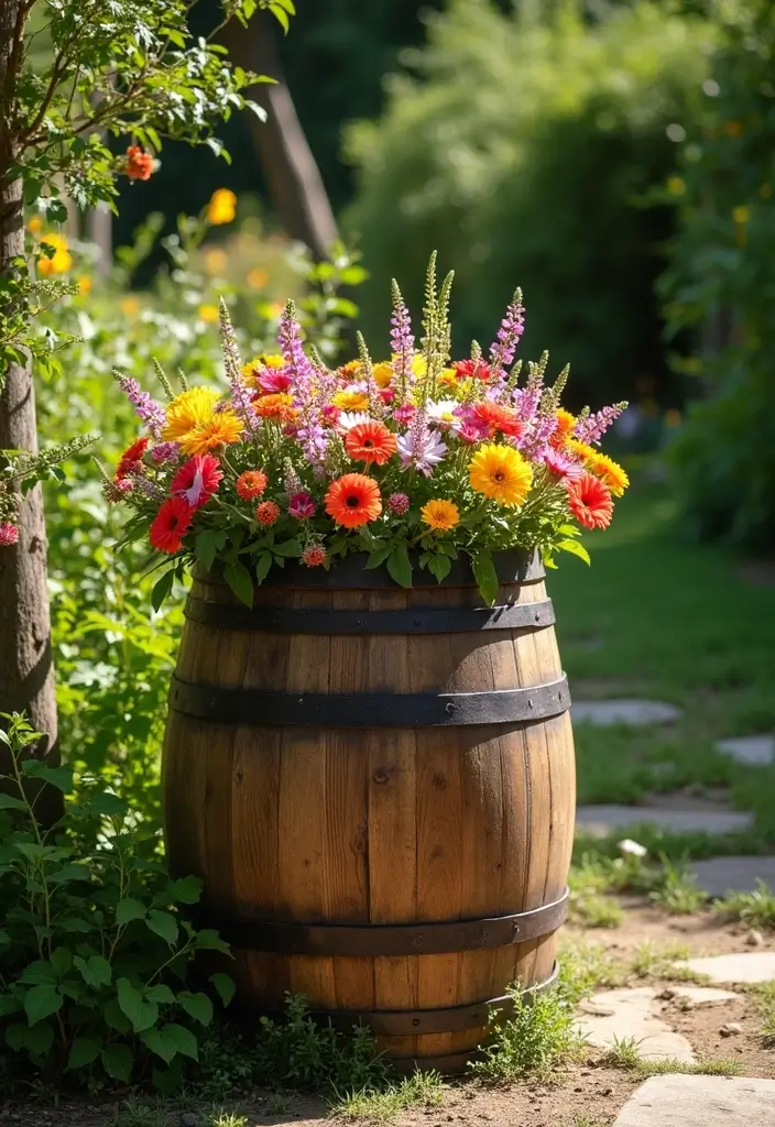 25+ DIY Garden Planter Ideas Anyone Can Create 48 25+ DIY Garden Planter Ideas Anyone Can Create - 8. Wine Barrel Planter