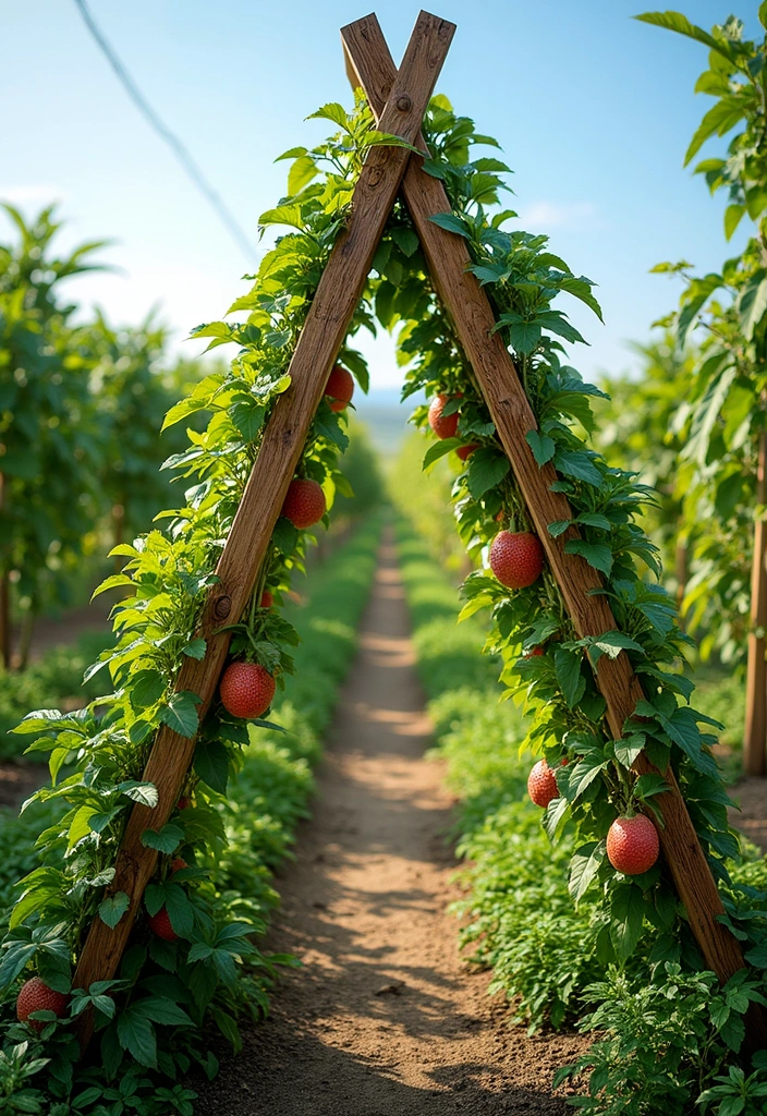 25+ Dragon Fruit Trellis Ideas for Strong Healthy Growth - 1. Classic A-Frame Trellis