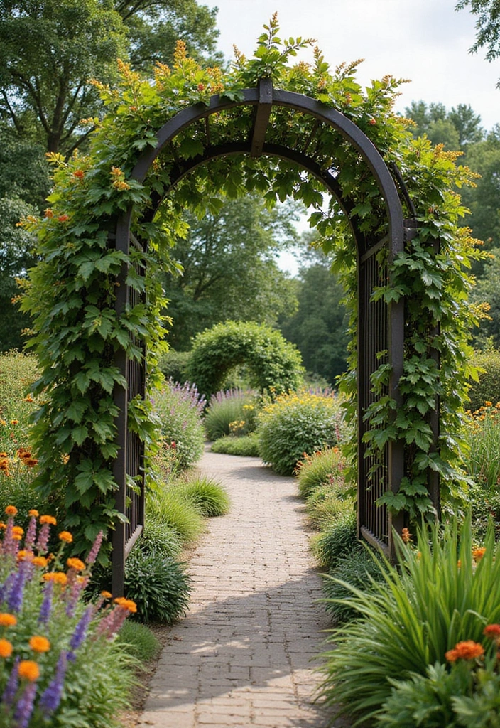 25+ Dragon Fruit Trellis Ideas for Strong Healthy Growth - 12. Garden Arch Trellis