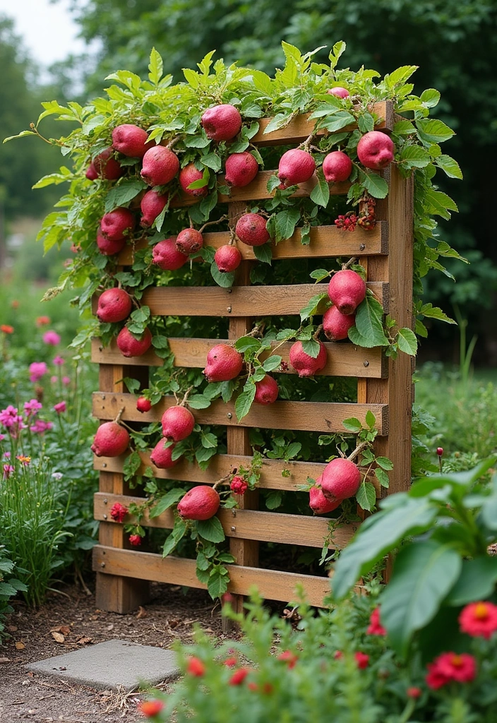 25+ Dragon Fruit Trellis Ideas for Strong Healthy Growth - 20. Pallet Fence Trellis