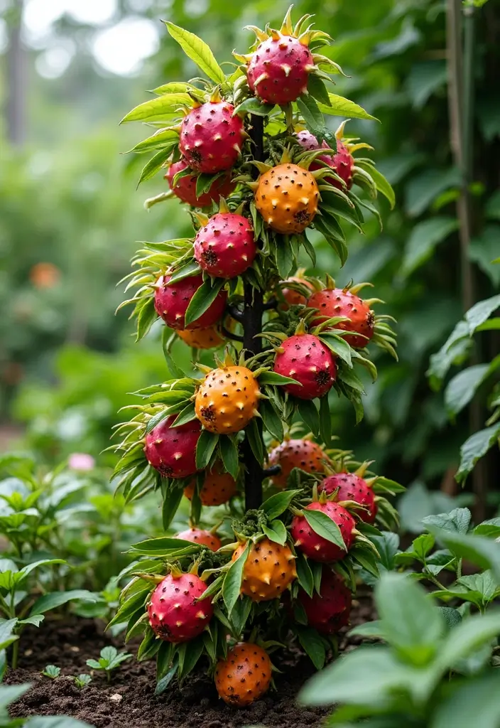 25+ Dragon Fruit Trellis Ideas for Strong Healthy Growth - 21. Spiral Trellis