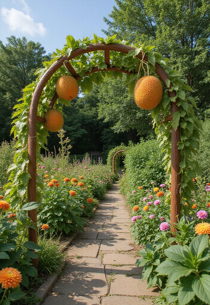 25+ Dragon Fruit Trellis Ideas for Strong Healthy Growth - 8. Garden Hoops Trellis