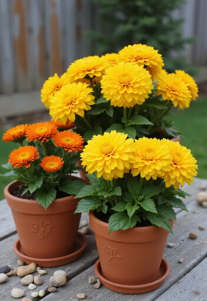 25+ Fall Mum Planter Ideas That Add Autumn Color - 1. Classic Terracotta Planters