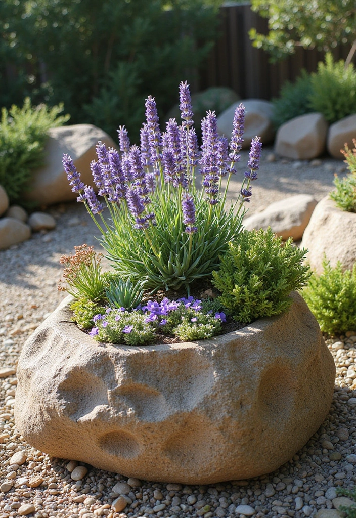 25+ Full Sun Planter Ideas for Bright Blooming Displays - 1. Rock Garden Planters