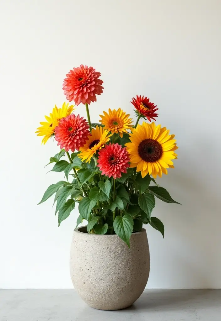 25+ Full Sun Planter Ideas for Bright Blooming Displays - 15. Minimalist Stone Planters