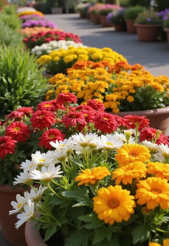 25+ Full Sun Planter Ideas for Bright Blooming Displays - 18. Brightly Coloured Annuals