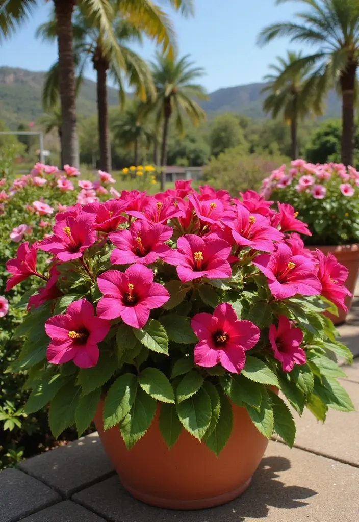 25+ Full Sun Planter Ideas for Bright Blooming Displays - 20. Bright Bougainvillea