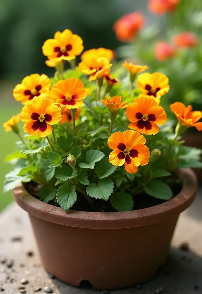 25+ Full Sun Planter Ideas for Bright Blooming Displays - 22. Edible Flower Planters