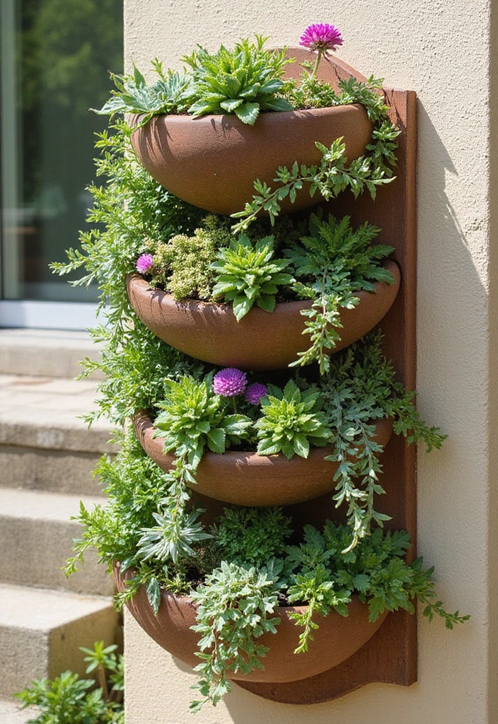 25+ Full Sun Planter Ideas for Bright Blooming Displays - 3. Vertical Planters