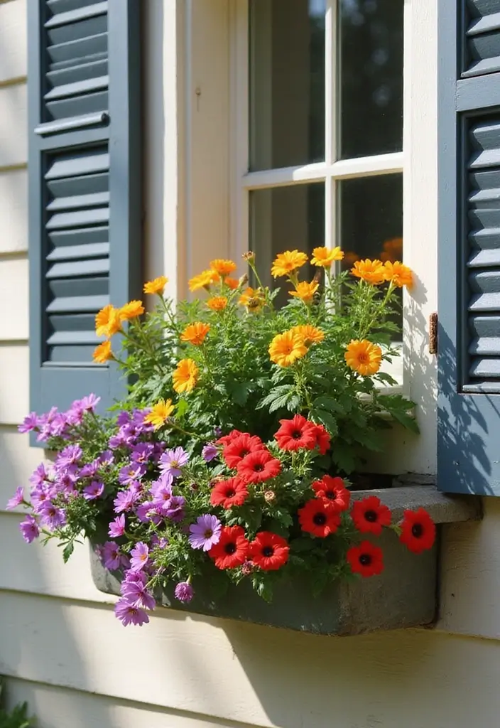 25+ Full Sun Planter Ideas for Bright Blooming Displays - 7. Window Box Gardens