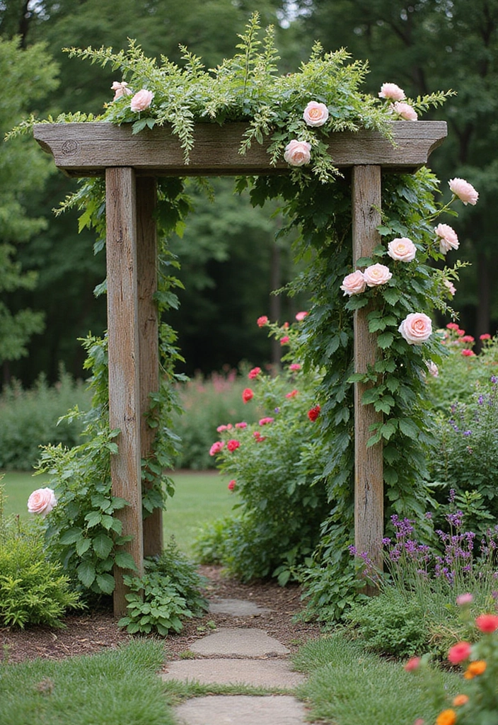 25+ Garden Wall Trellis Ideas That Double as Art 1 25+ Garden Wall Trellis Ideas That Double as Art - 1. Rustic Wooden Trellis