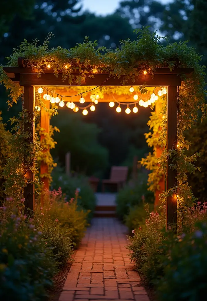 25+ Garden Wall Trellis Ideas That Double as Art 69 25+ Garden Wall Trellis Ideas That Double as Art - 11. Trellis with String Lights