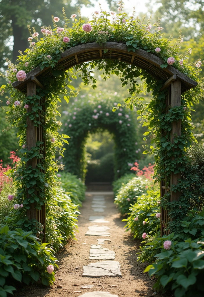 25+ Garden Wall Trellis Ideas That Double as Art 154 25+ Garden Wall Trellis Ideas That Double as Art - 24. Vintage Style Trellis