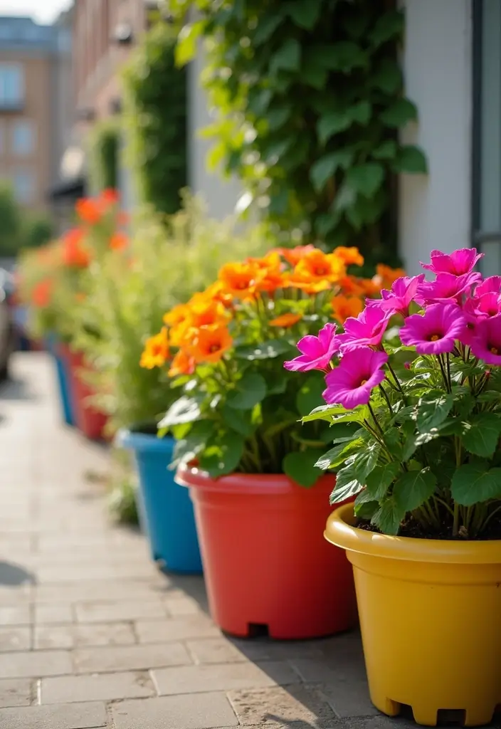 25+ Hosta Planter Ideas for Shady Corners and Texture 62 25+ Hosta Planter Ideas for Shady Corners and Texture - 10. Colorful Plastic Planters