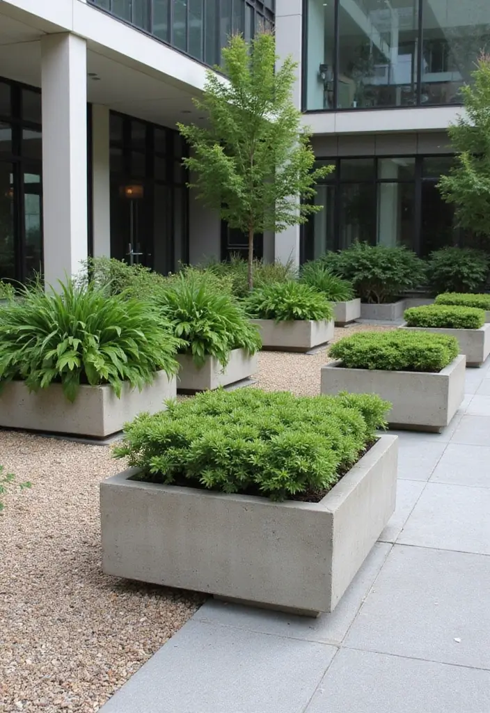 25+ Hosta Planter Ideas for Shady Corners and Texture 81 25+ Hosta Planter Ideas for Shady Corners and Texture - 13. Concrete Planters