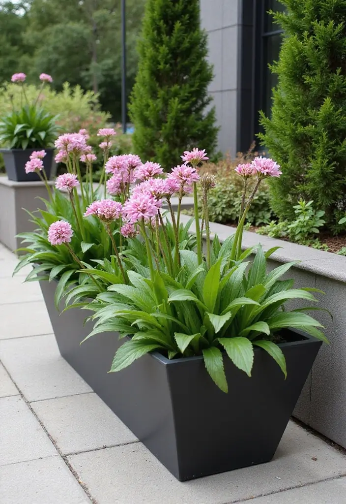 25+ Hosta Planter Ideas for Shady Corners and Texture 119 25+ Hosta Planter Ideas for Shady Corners and Texture - 19. Trough Planters