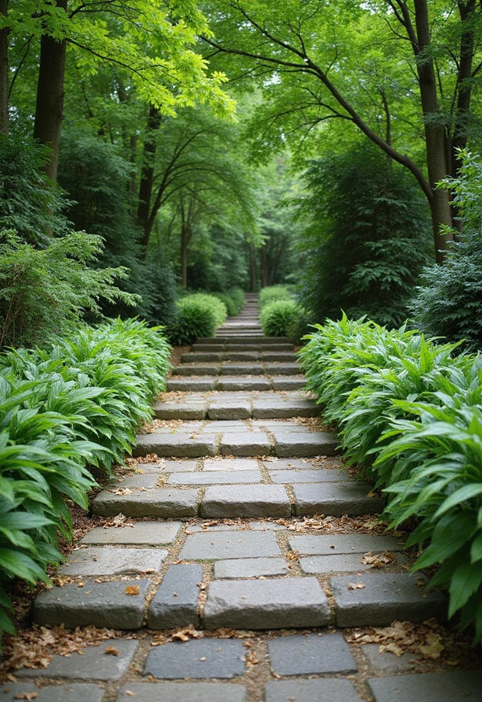 25+ Hosta Planter Ideas for Shady Corners and Texture 131 25+ Hosta Planter Ideas for Shady Corners and Texture - 21. Stone Path Planters